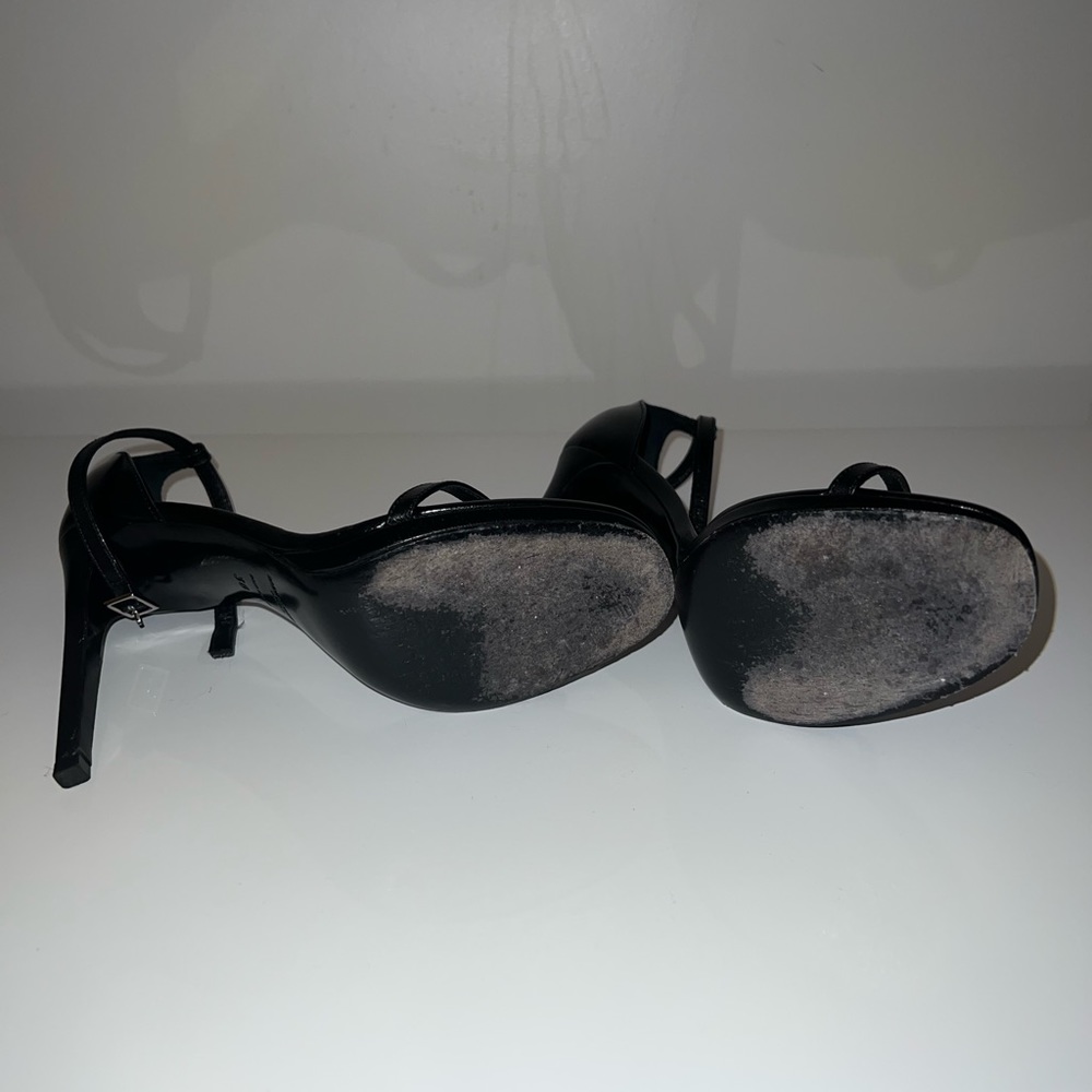 SAINT LAURENT black leather sandal heel - Picture 5 of 5